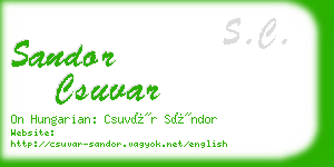 sandor csuvar business card